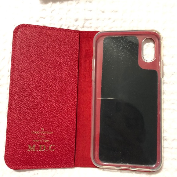 Louis Vuitton iPhone X/XS Empreinte Red Lthr Folio - Picture 3 of 8